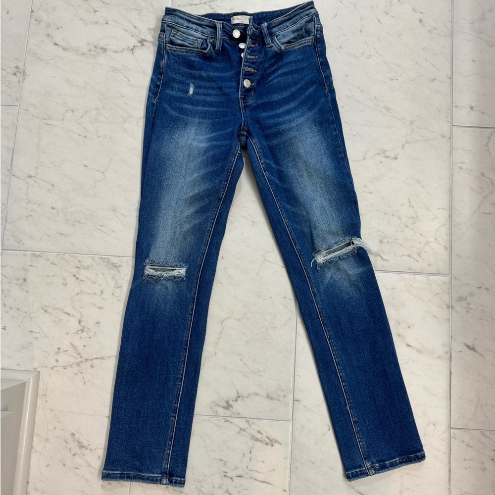 Altar'd State Women's Blue Distressed Skinny Jeans